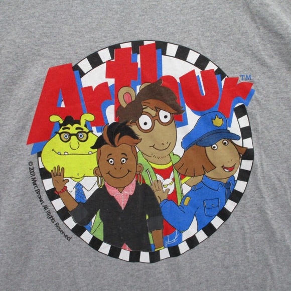 Arthur Animated Series Finale Shirt Adult Large Gray Binky Francine D.W. - Picture 2 of 10